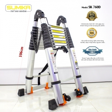 Thang nhôm rút đôi Sumika SK760D (Màu đen - 3.8M+3.8M)